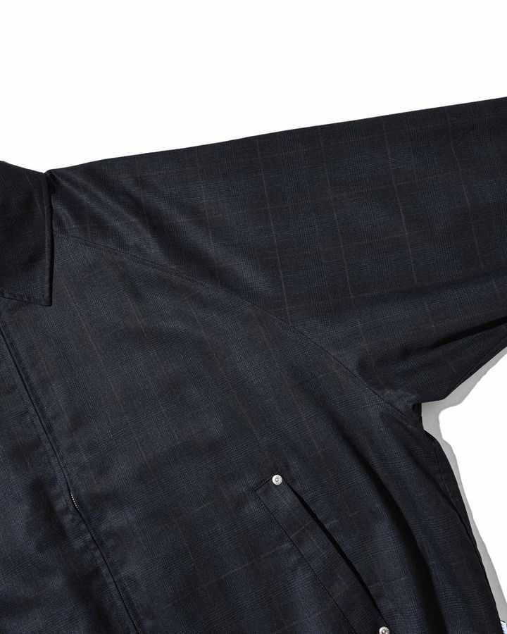 WOOL GLEN PLAID CITY UTILITY JACKET (NAVY)