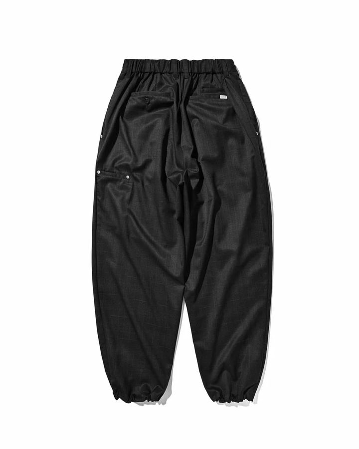 WOOL GLEN PLAID CITY UNIFORM WIDE TAPERED PANTS (GRAY)