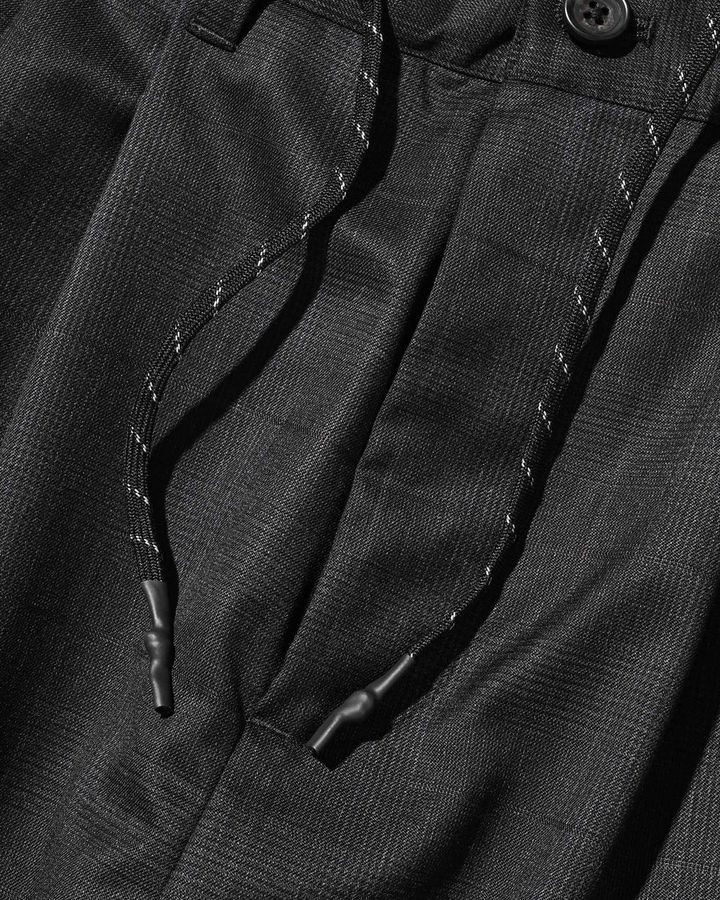 WOOL GLEN PLAID CITY UNIFORM WIDE TAPERED PANTS (GRAY)