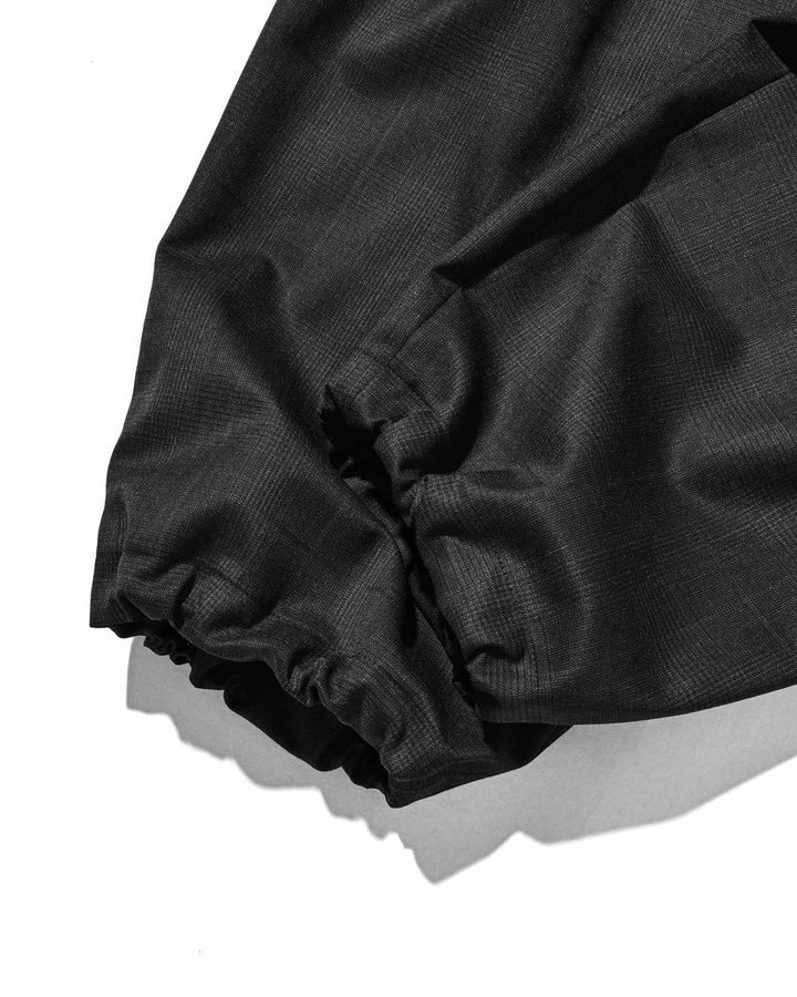 WOOL GLEN PLAID CITY UNIFORM WIDE TAPERED PANTS (GRAY)
